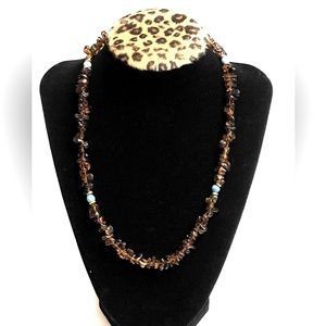 Genuine Amber & Turquoise Necklace